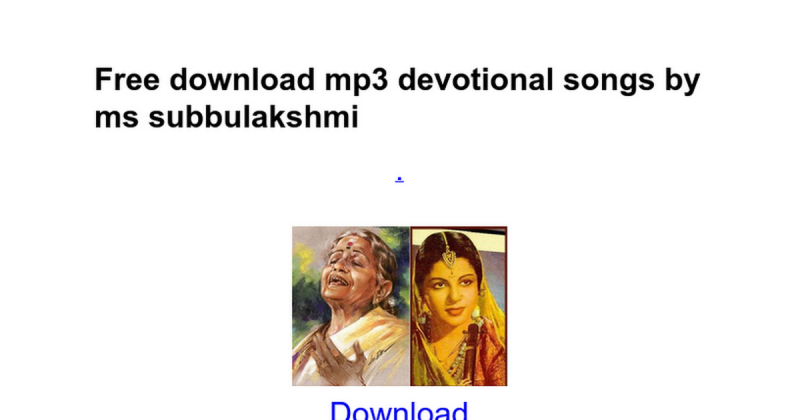 Ms subbulakshmi video songs free download